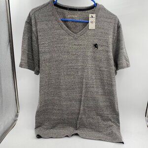 Express Repreve V Neck Tee size Large, Gray in color with Logo and Tags
